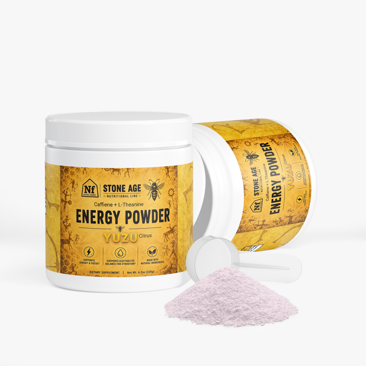 Stone Age Energy/Focus Powder – Caffeine + L-Theanine, Sugar-Free Yuzu Flavor