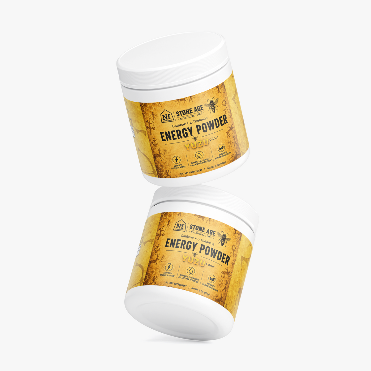 Stone Age Energy/Focus Powder – Caffeine + L-Theanine, Sugar-Free Yuzu Flavor