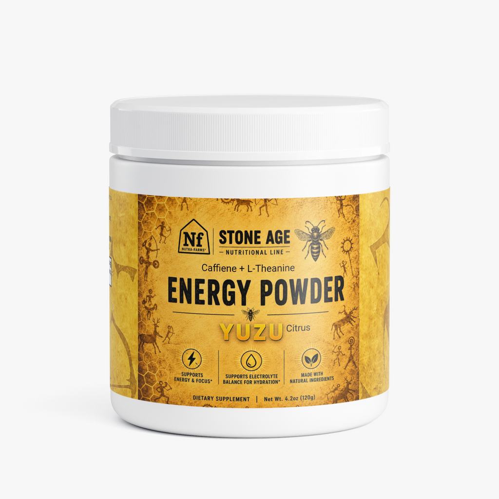Stone Age Energy/Focus Powder – Caffeine + L-Theanine, Sugar-Free Yuzu Flavor
