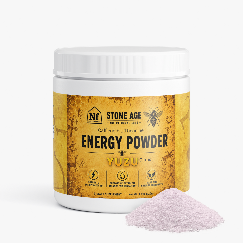 Stone Age Energy/Focus Powder – Caffeine + L-Theanine, Sugar-Free Yuzu Flavor