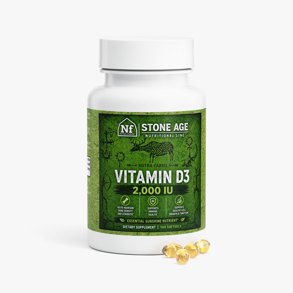 Stone Age Vitamin D3 Sunshine Wellness Softgels | 100 Count