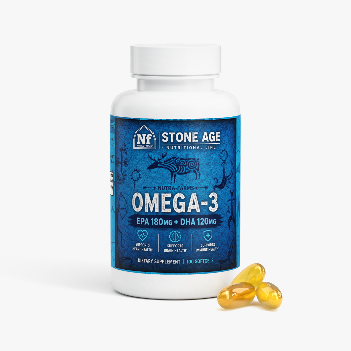 Stone Age Omega-3 Fish Oil Daily Wellness Softgels | 100 Count