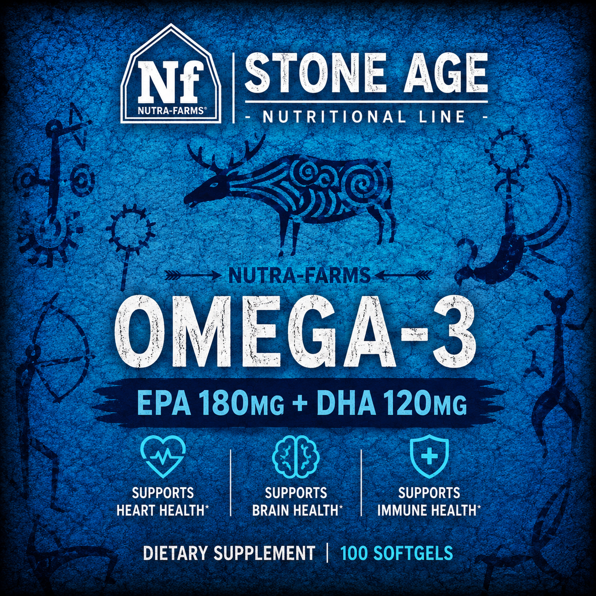 Stone Age Omega-3 Fish Oil Daily Wellness Softgels | 100 Count
