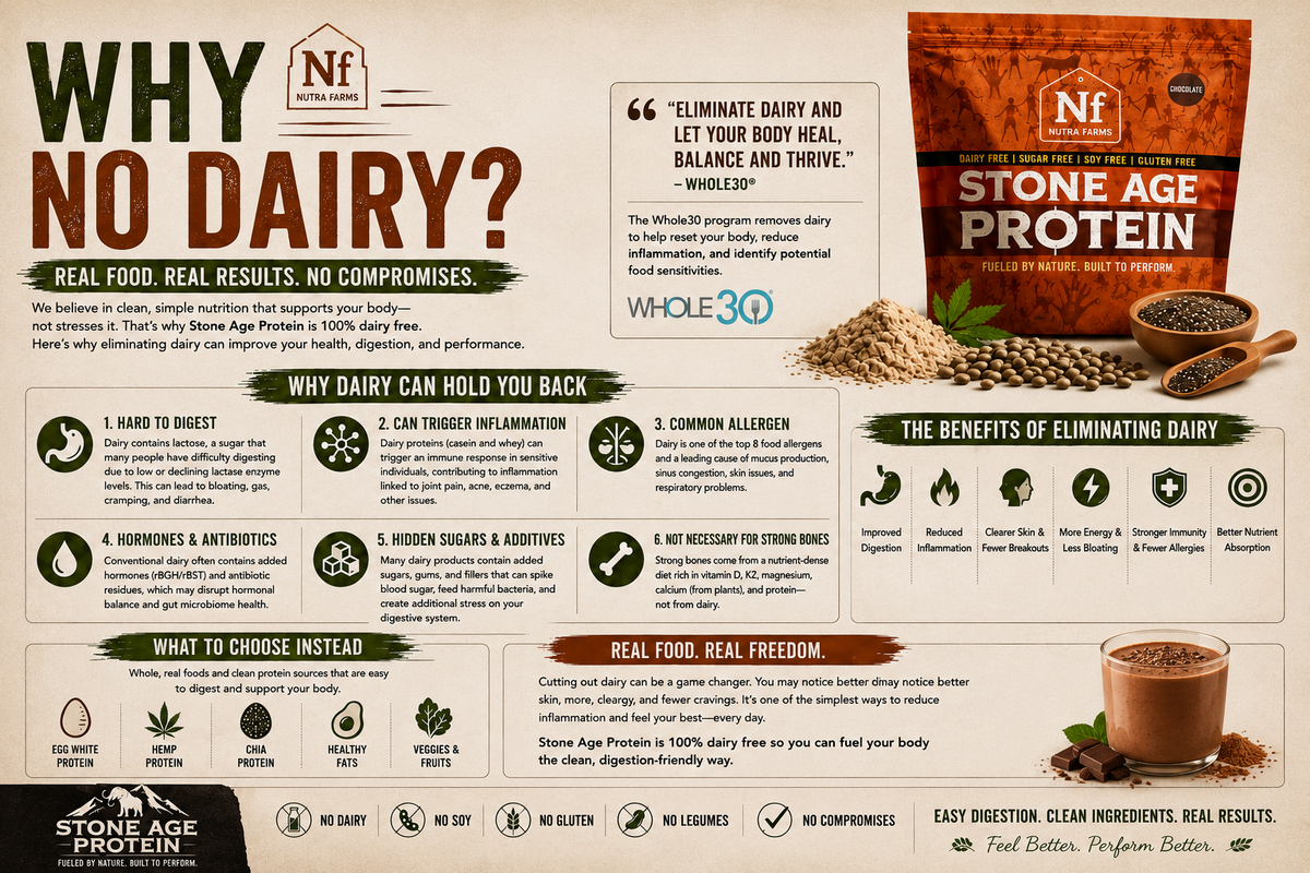 Stone Age Protein – Vanilla (30 Servings) | Tri-Blend, Dairy-Free, Sugar-Free
