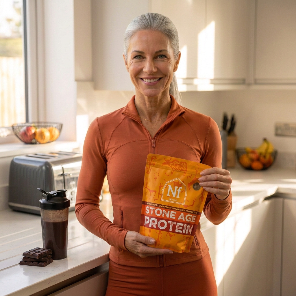 Female Model Chocolate Protein Cropped